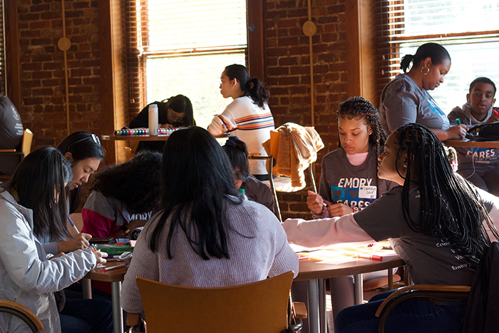 Making cards for children in the Newton County foster care program